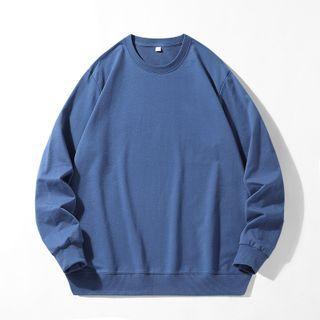 Plain Round Neck Loose Fit Sweatshirt