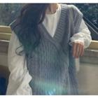 Puff-sleeve Top / Knit Vest