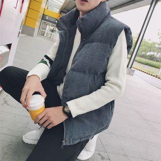 Plain Buttoned Padded Vest