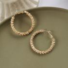 Alloy Open Hoop Earring 1 Pair - S925 Silver - As Shown In Figure - One Size