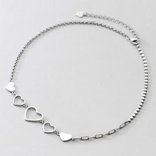 925 Sterling Silver Hollow Heart Necklace S925 Sterling Silver - 1 Piece - Silver - One Size