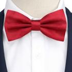 Plain Bow Tie L13 - Wine Red - One Size