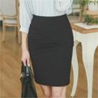 Layered-front Pencil Skirt