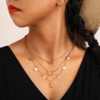 Alloy Pendant Layered Necklace 8062 - One Size