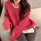 Plain Sweater Dark Pink - One Size