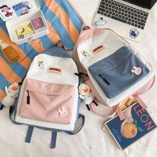 Color Block Duck Charm Backpack