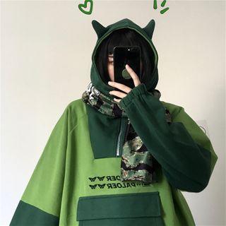 Couple-matching Color-blocked Hoodie