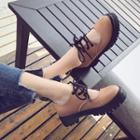 Platform Lace-up Cutout Shoes