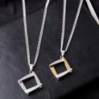 Stainless Steel Square Pendant Necklace
