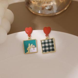 Square Asymmetrical Stud Earring As Shown In Figure - One Size