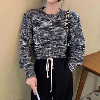 Round-neck Long-sleeve Cropped Sweater