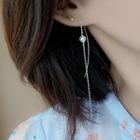 Faux Pearl Strap Earring 1 Pair - Silver - One Size