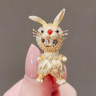 Rabbit Rhinestone Alloy Brooch Ly1975 - Rabbit - Gold - One Size