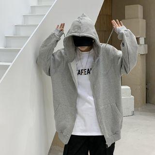 Long-sleeve Plain Zipper Jacket