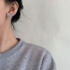Butterfly Rhinestone Faux Pearl Alloy Fringed Earring 1 Pair - Butterfly Earrings - Silver - One Size