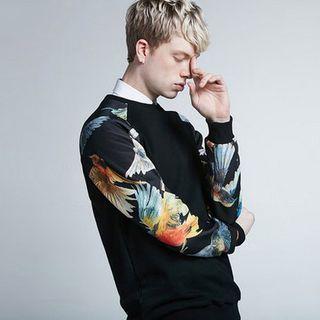 Print Raglan Neoprene Sweatshirt