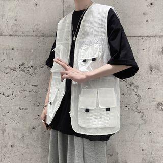 Pocket-front Cargo Zip Vest