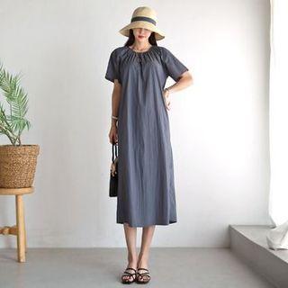 Raglan Shirred Maxi Dress