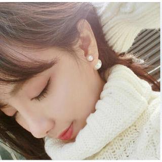 Double-sided Faux Pearl Stud Earrings