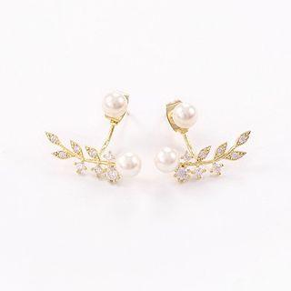 Faux Pearl Earring Gold - One Size