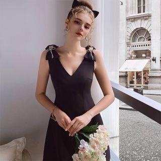 Sleeveless Bow Mini Dress