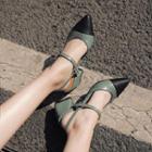 Block-heel Two-tone Sandals