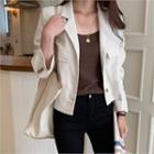 Single-breasted Pocket-detail Linen Blend Jacket