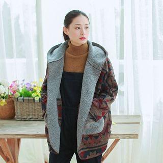 Patterned Hooded Coat