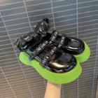 Lettering Cutout Platform Ankle Boots