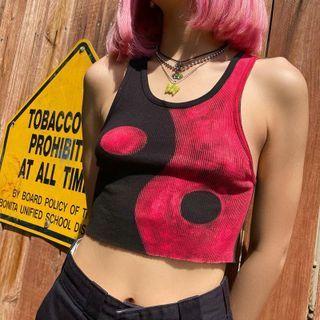 Contrast Tone Cropped Tank Top