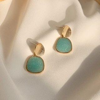 Two Tone Ear Stud 1 Pair - Green - One Size