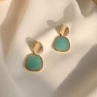 Two Tone Ear Stud 1 Pair - Green - One Size
