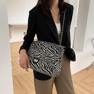 Chain Strap Zebra Print Crossbody Bag