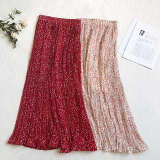 Chiffon Mid A-line Skirt