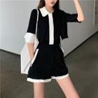 High-waist Wide-leg Playsuit Black - One Size