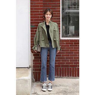 Stand-collar Epaulet Military Jacket