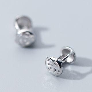 925 Sterling Silver Flower Huggy Earring