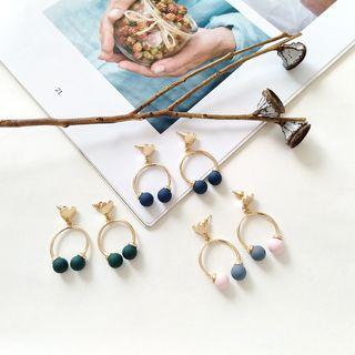 Matte Bead Open Hoop Earring