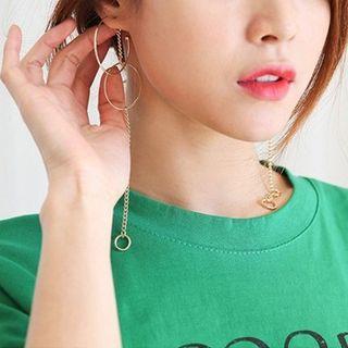 Hoop Chain-drop Earrings