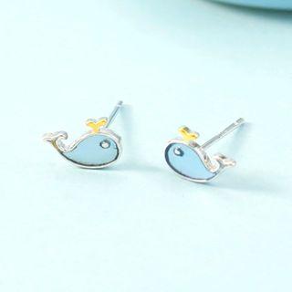 Whale Earring 1 Pair - Dolphin - One Size