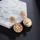 Rhinestone Star Disc Dangle Earring C16210 - One Size