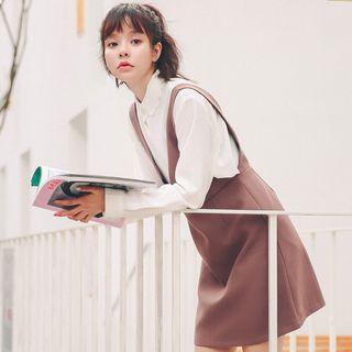 Plain V-neck Pinafore