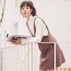 Plain V-neck Pinafore