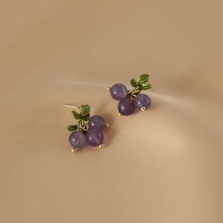 Grape Stud Earring 1 Pair - Purple - One Size