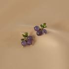 Grape Stud Earring 1 Pair - Purple - One Size