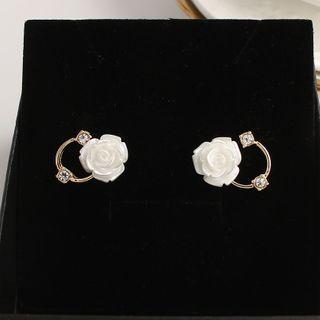 Rhinestone Resin Rose Earring