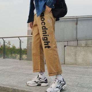 Couple Matching Letter Cargo Pants