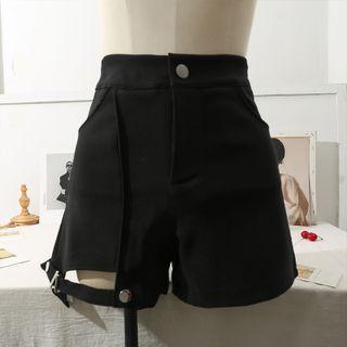Details Window-hem Skinny Shorts