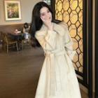 Collared Open-front Midi Coat