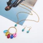 Set :turquoise Drop Earring + Necklace